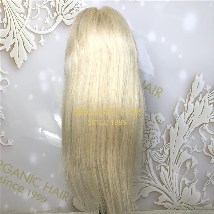 Blonde real hair full lace wigs 250% density X91